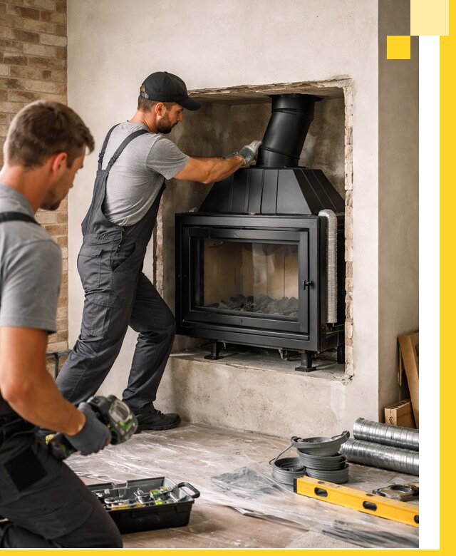 Установка каминных топок в Шадринске: монтаж, подключение