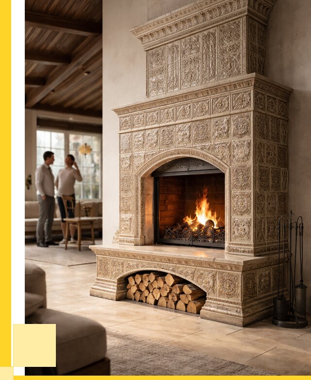 Купить изразцовый камин в Шадринске от 258525 р. | ЭриданШдр