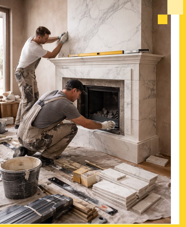 Отделка каминов в Шадринске качественные облицовочные работы