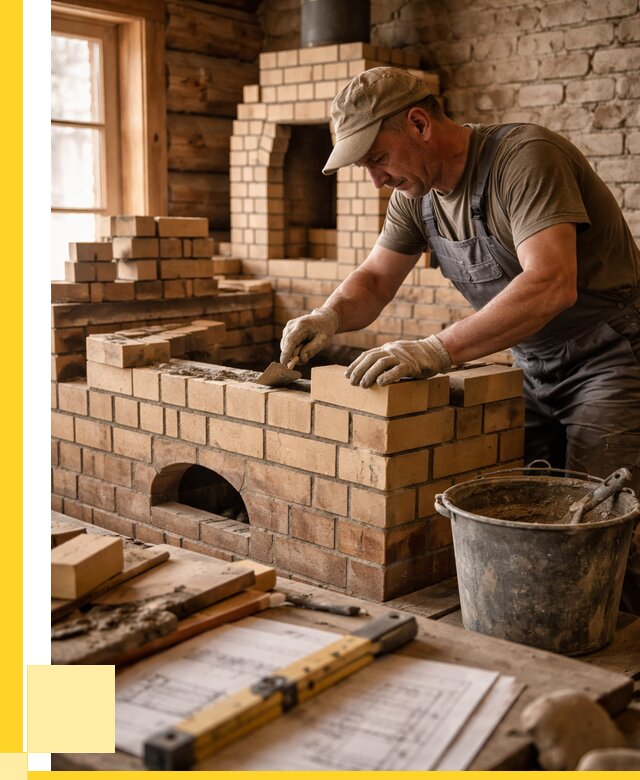 Кладка печей из кирпича в Шадринске цены от 31023 р. - ЭриданШдр