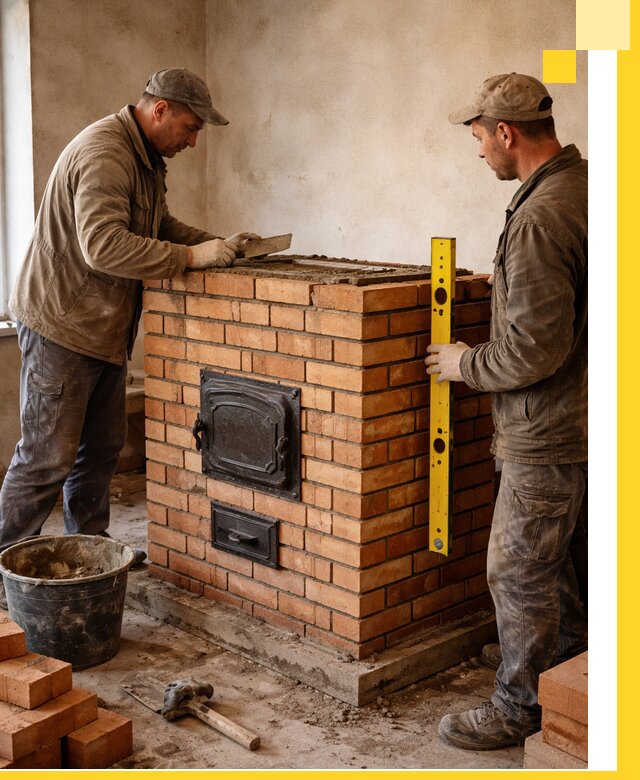 Отопительные печи под ключ в Шадринске, установка и сборка