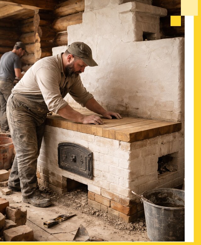 Проектирование и установка русской печи с лежанкой в Шадринске