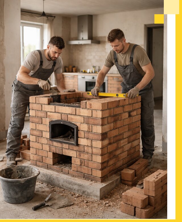 Установка и монтаж печей в частном доме в Шадринске под ключ