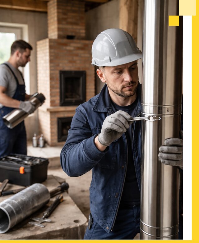 Профессиональный монтаж дымоходов для печей в Шадринске