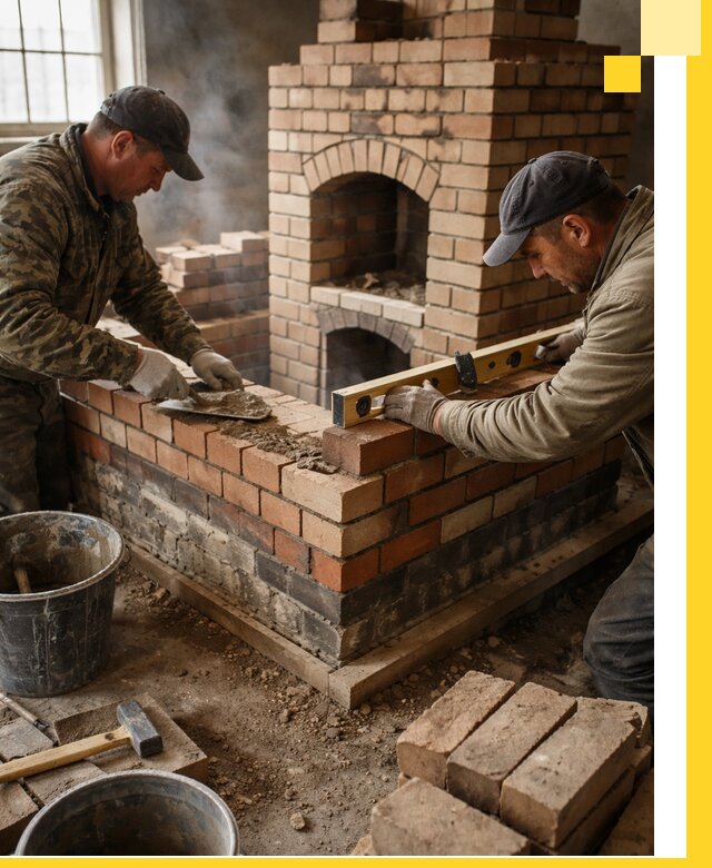 Изготовление и монтаж печей и каминов из кирпича в Шадринске