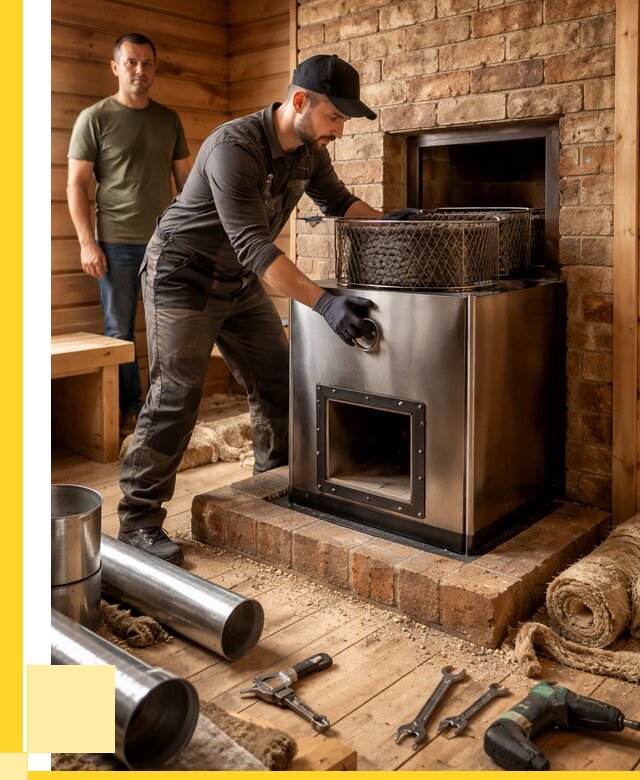 Монтаж банных печей под ключ в Шадринске от 18614 р., ЭриданШдр