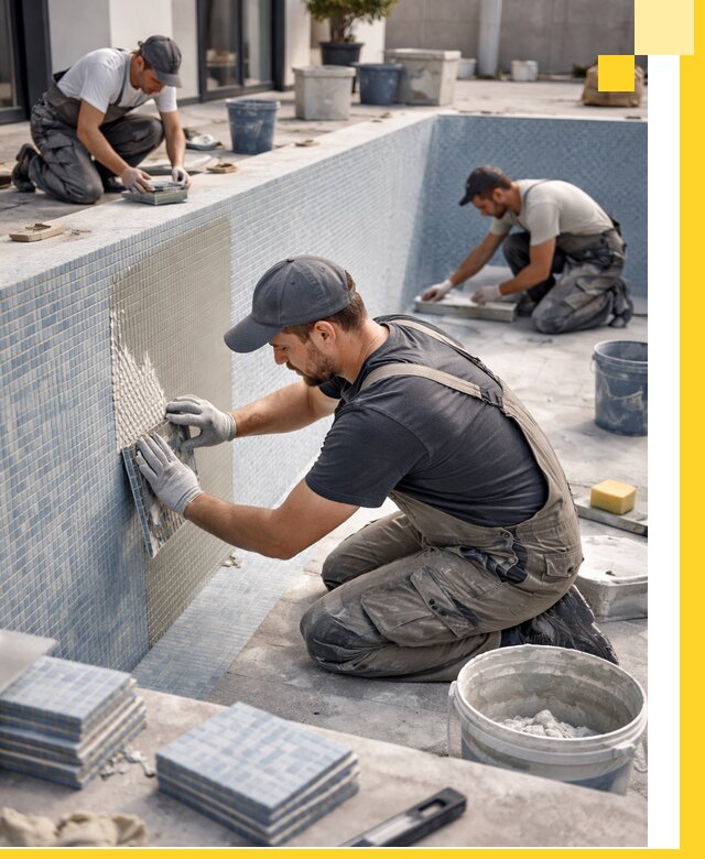 Облицовка бассейнов в Шадринске плитка мозаика гидроизоляция