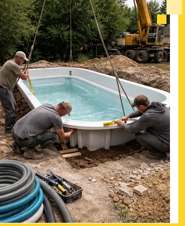 Установка и монтаж композитных бассейнов под ключ в Шадринске