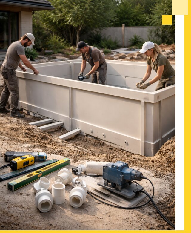 Установка полипропиленовых бассейнов под ключ в Шадринске