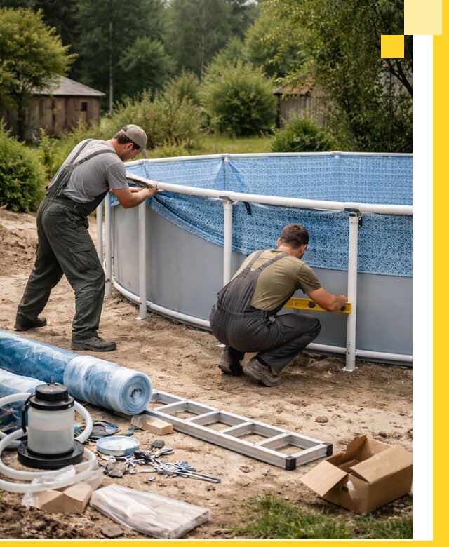 Установка и монтаж каркасных бассейнов в Шадринске под ключ