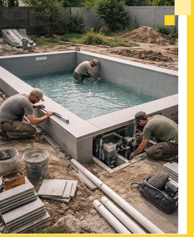 Строительство и монтаж бассейнов для дачи под ключ в Шадринске