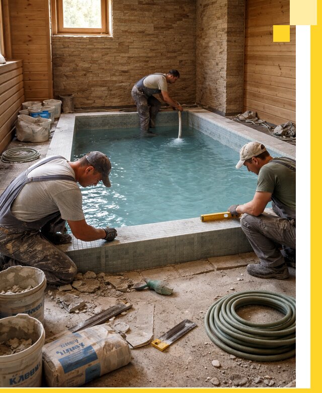 Проектирование и строительство бассейнов для бани в Шадринске