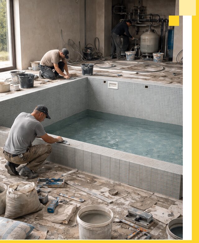 Строительство и монтаж бассейнов в помещении в Шадринске