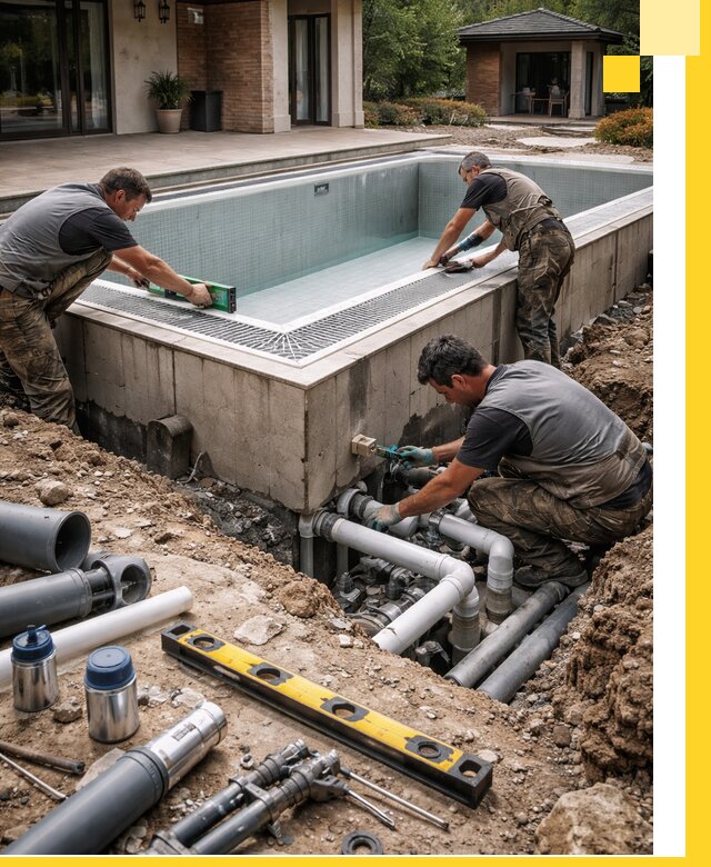 Строительство переливных бассейнов в Шадринске под ключ