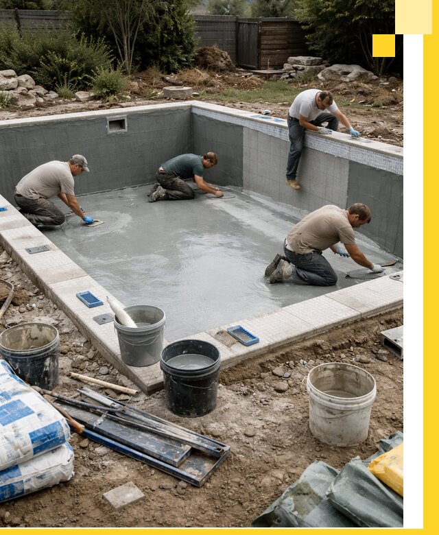 Изготовление и монтаж чаши бассейна под ключ в Шадринске