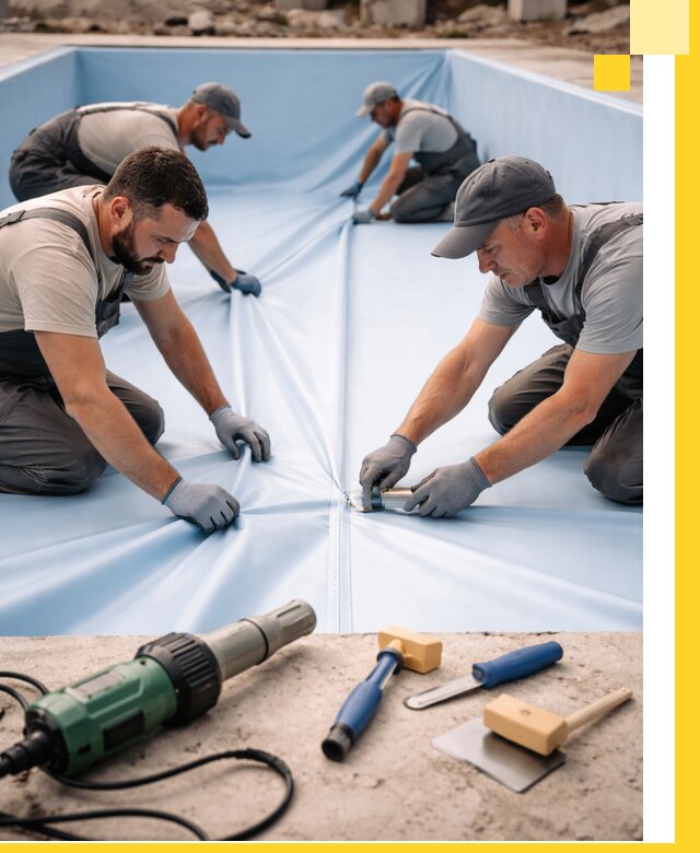 ПВХ пленка для бассейнов с монтажом и гарантией в Шадринске