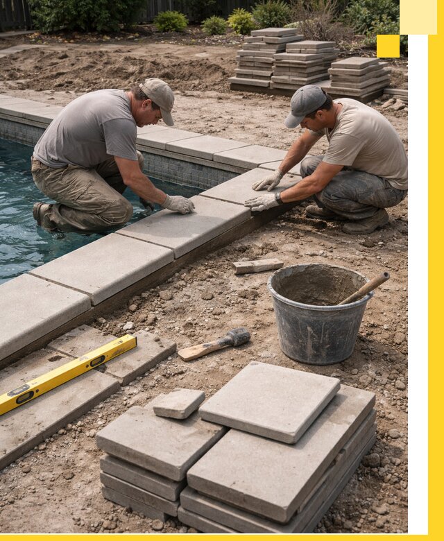 Установка и изготовление копингового камня для бассейнов в Шадринске
