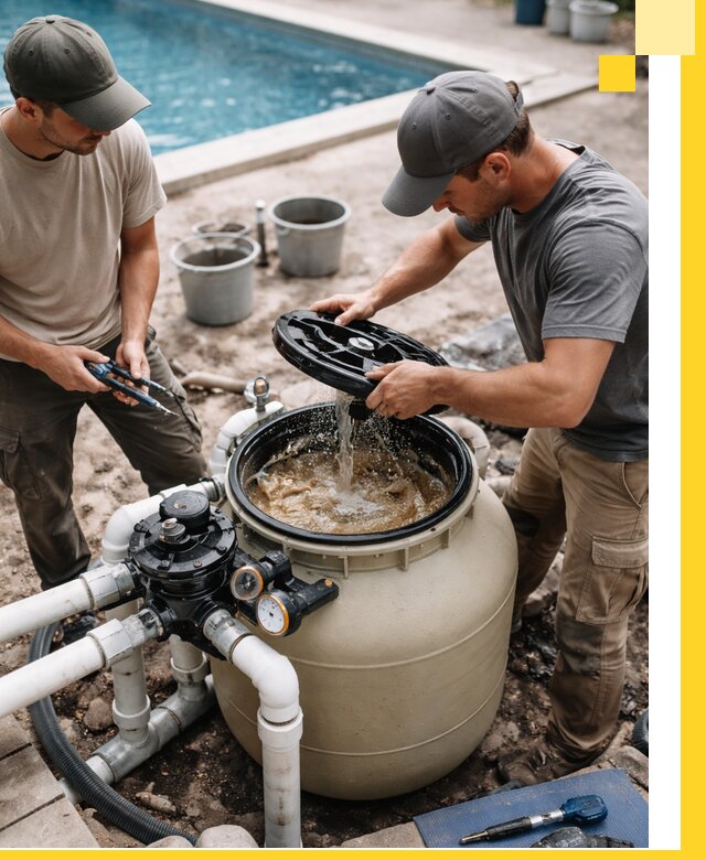 Установка и обслуживание песочных фильтров для бассейнов в Шадринске