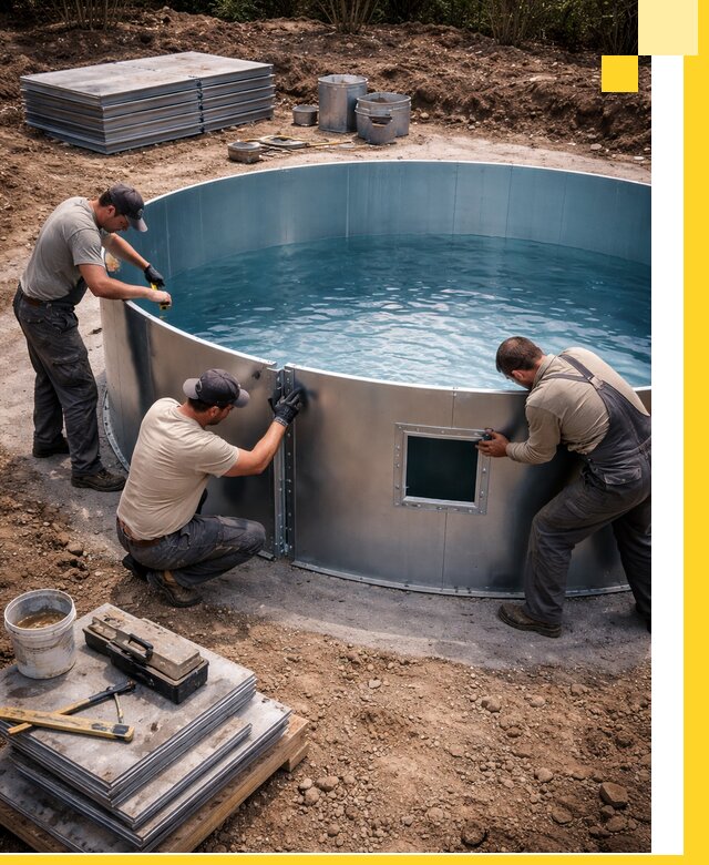 Круглые бассейны под ключ в Шадринске проектирование и монтаж