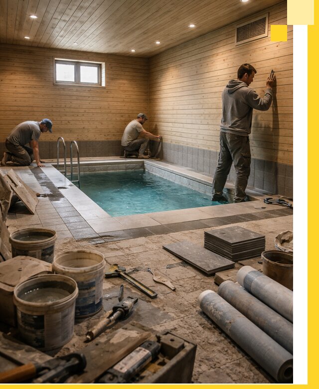 Строительство бани с бассейном и сауной под ключ в Шадринске