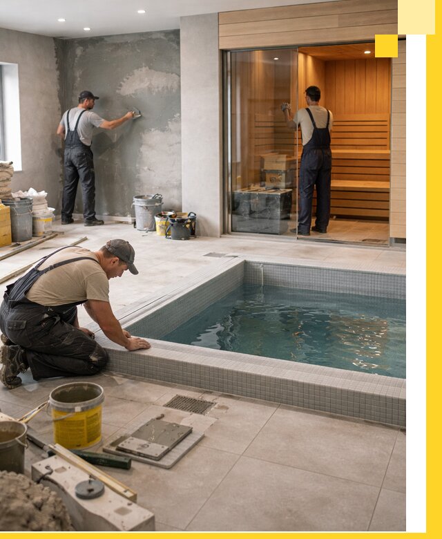 Проектирование и строительство сауны с бассейном в Шадринске