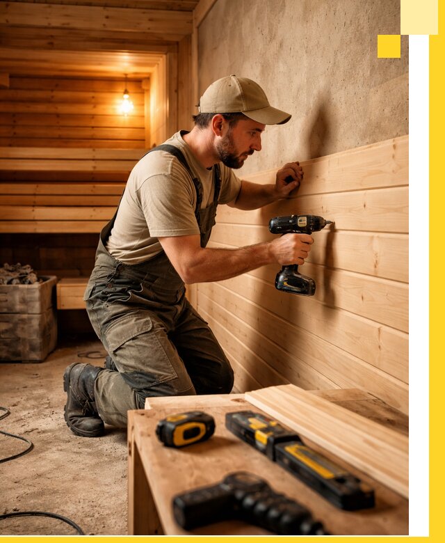 Профессиональная внутренняя отделка бани в Шадринске под ключ