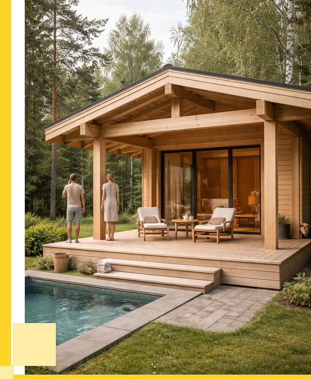 Бани с террасой под ключ в Шадринске от 620460 р. | ЭриданШдр