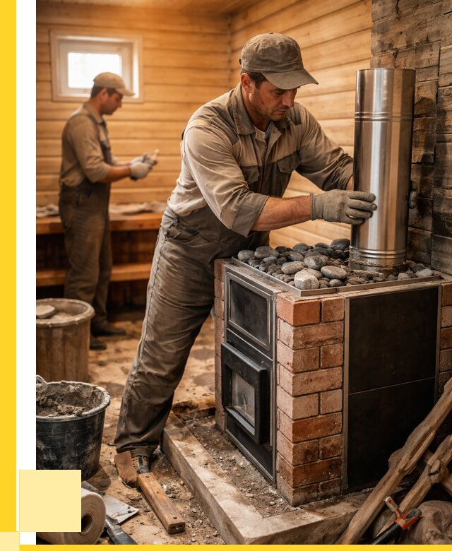 Монтаж печи в бане под ключ в Шадринске от 20682 р. | ЭриданШдр