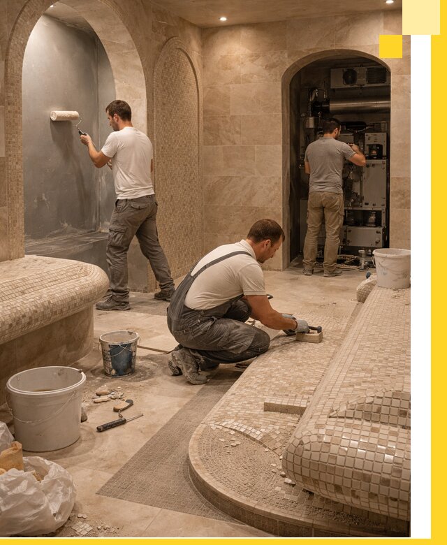 Строительство бани с хамамом и бассейном под ключ в Шадринске