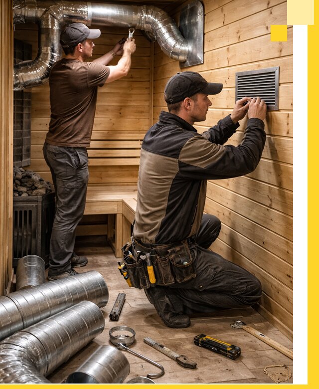 Проектирование и монтаж вентиляции бани в Шадринске под ключ