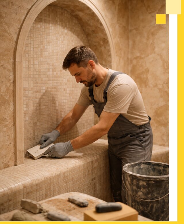 Профессиональная отделка хамамов с мозаикой под ключ в Шадринске