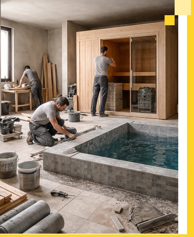 SPA зоны под ключ с бассейном сауной и печью в Шадринске